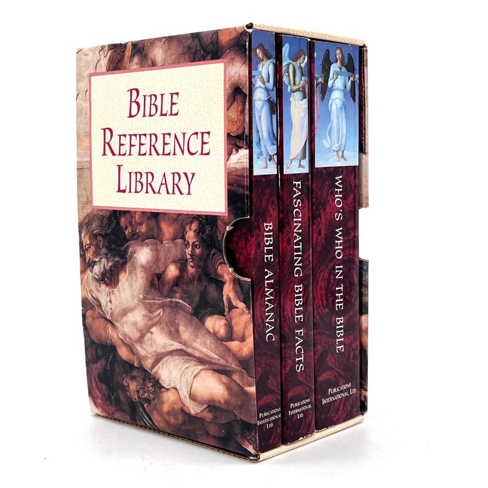 Bible Reference Library 3-Volume Box Set Vintage 1999 Almanac Facts Who's Who